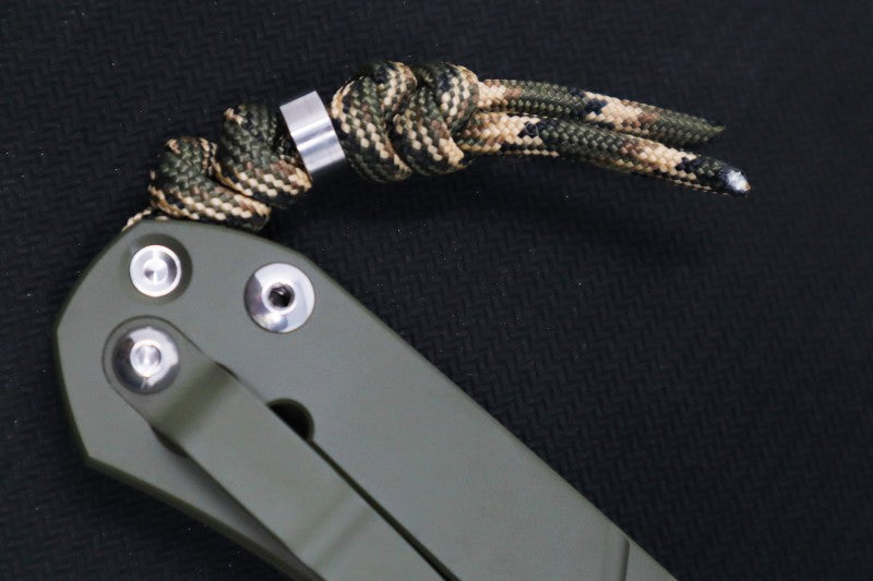 Chris Reeve Umnumzaan Exclusive - Drop Point Blade / Magnacut / OD Green Cerakote Handle / Camo Lanyard with Bead UMN-1017