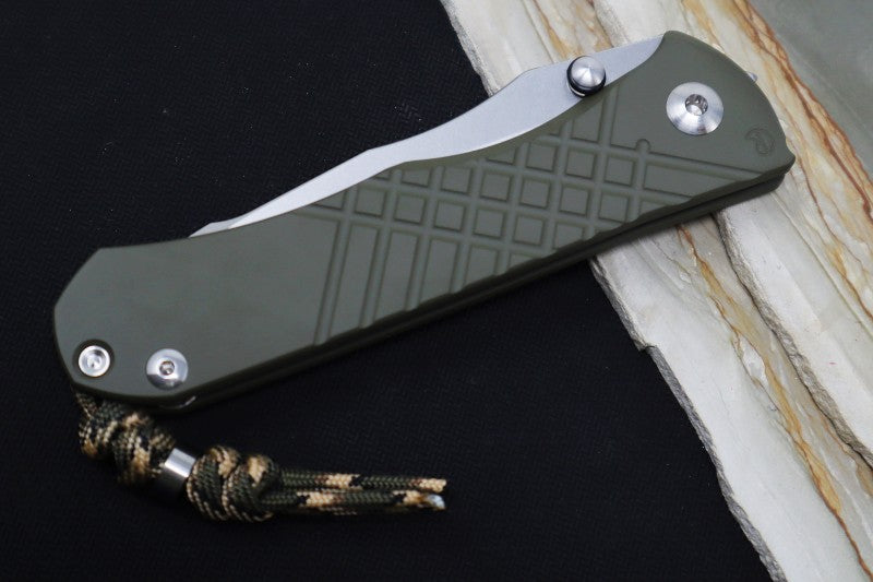 Chris Reeve Umnumzaan Exclusive - Drop Point Blade / CPM-Magnacut / OD Green Cerakote Handle / Camo Lanyard with Bead UMN-1017