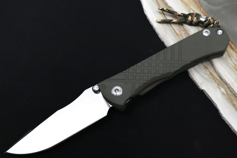 Chris Reeve Umnumzaan Exclusive - Drop Point Blade / CPM-Magnacut / OD Green Cerakote Handle / Camo Lanyard with Bead UMN-1017