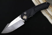 Heretic Knives Pariah Auto - Battleworn Finished Blade / Elmax Steel / Black Aluminum Handle & Grip Tape Inlays H048-5A - Northwest Knives
