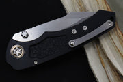 Heretic Knives Pariah Auto - Battleworn Finished Blade / Elmax Steel / Black Aluminum Handle & Grip Tape Inlays H048-5A - Northwest Knives