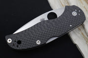 Spyderco Native 5 - Black Carbon Fiber Handle / CPM-S90V / Satin Fluted Blade C41CFFP5 - Northwest Knives
