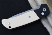 Pro Tech Terzuloa ATCF Auto - Black Aluminum & Ivory Micarta Handle / 3D Titanium Clip / Stonewash Drop Point Blade / CPM-Magnacut Steel BT2751 - Northwest Knives