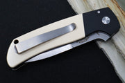 Pro Tech Terzuloa ATCF Auto - Black Aluminum & Ivory Micarta Handle / 3D Titanium Clip / Stonewash Drop Point Blade / CPM-Magnacut Steel BT2751 - Northwest Knives