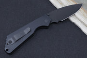 Pro Tech Strider SnG Operator - Black Aluminum Handle / Black Blade / Tritium Push Button 2403-OP - Northwest Knives