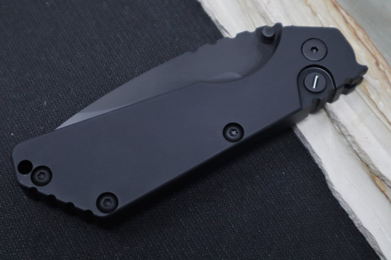 Pro Tech Strider SnG Operator - Black Aluminum Handle / Black Blade / Tritium Push Button 2403-OP