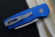 Pro-Tech Runt Auto - Blue Textured Aluminum Handle / Stonewashed Reverse Tanto Blade / CPM-20CV Steel R5205-BLUE - Northwest Knives