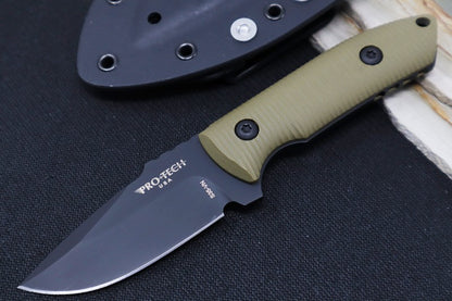 Pro Tech SBR Fixed Blade  - Green 3D G-10 Handle / Black DLC CPM-S35VN Blade / Kydex Sheath LG511-GREEN