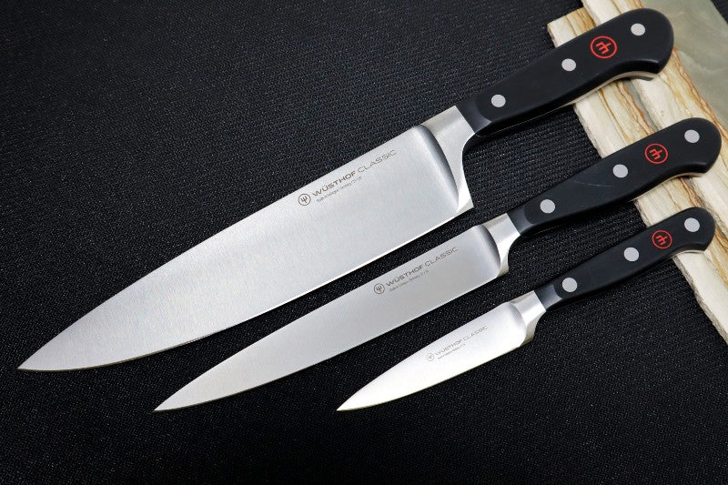 Wusthof Classic - 3pc Chef Set- Fully forged German stainless steel (X50 CrMoV 15) - Made in Solingen, Germany - Northwest Knives