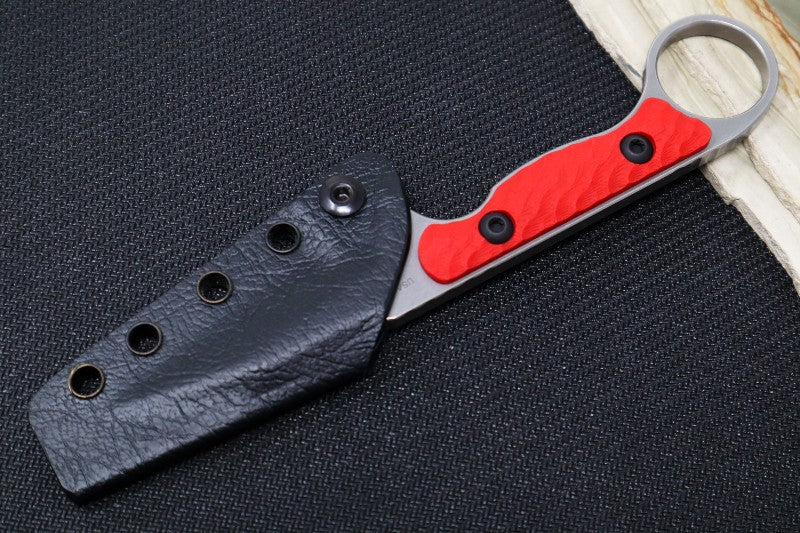 Toor Knives Jank Shank - Stone Coated Blade / Nitro-V Steel / Red G10 Handle / Kydex Sheath