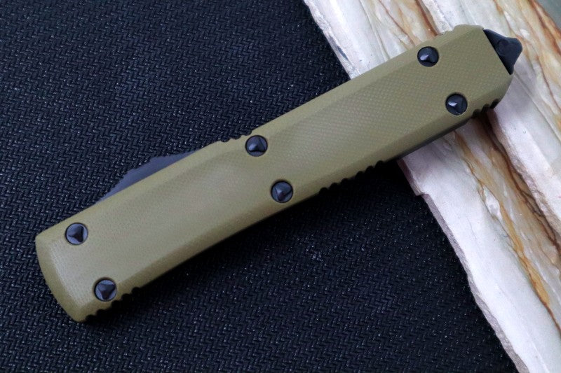 Microtech Ultratech Signature Series OTF - Dagger Blade / Black Finish / OD Green G-10 Composite Handle / Black Hardware 122-1GTODS