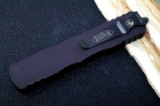 Microtech Dirac Delta Tactical OTF - Black Finish / Partial Serrated Dagger Blade / Black Aluminum Handle 227-2T - Northwest Knives