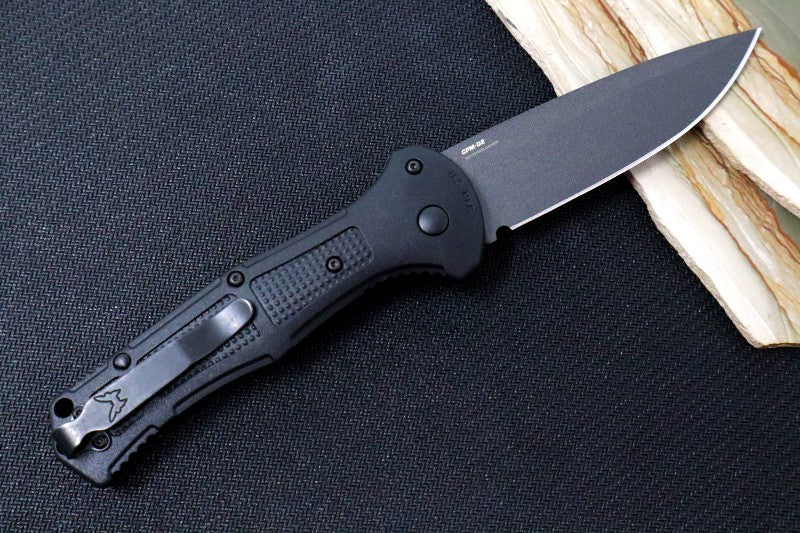 Benchmade 9070BK Claymore Auto - Black D2 Drop Point Blade / Black Grivory Handle