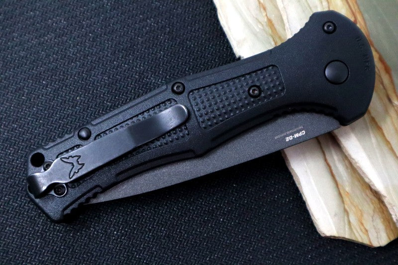 Benchmade 9070BK Claymore Auto - Black D2 Drop Point Blade / Black Grivory Handle