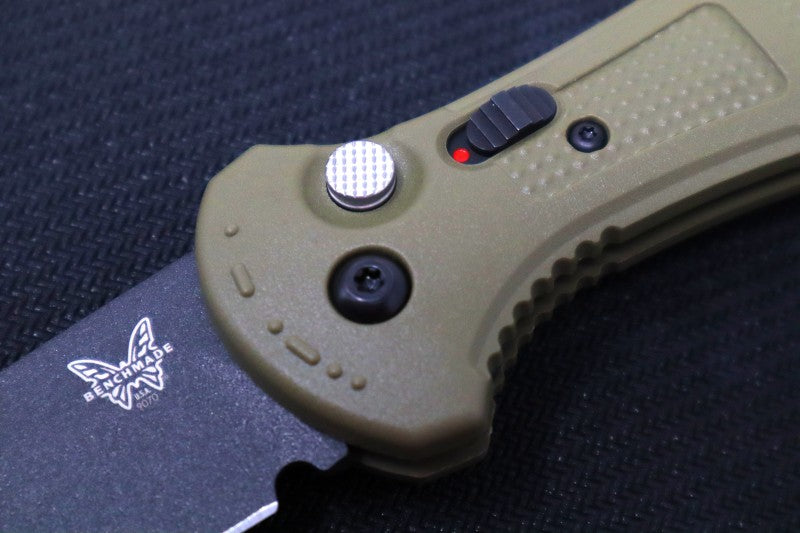 Benchmade 9070BK-1 Claymore - Black D2 Drop Point Blade / Ranger Green Grivory Handle - Northwest Knives