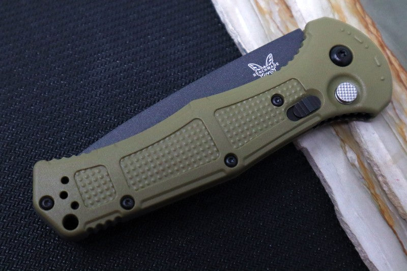 Benchmade 9070BK-1 Claymore - Black D2 Drop Point Blade / Ranger Green Grivory Handle - Northwest Knives