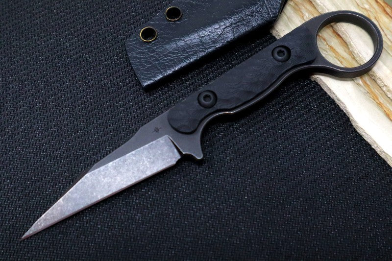 Shank Knife | Carbon Coated Blade | Black G10 Handle | Kydex Sheath | Northwest Knives