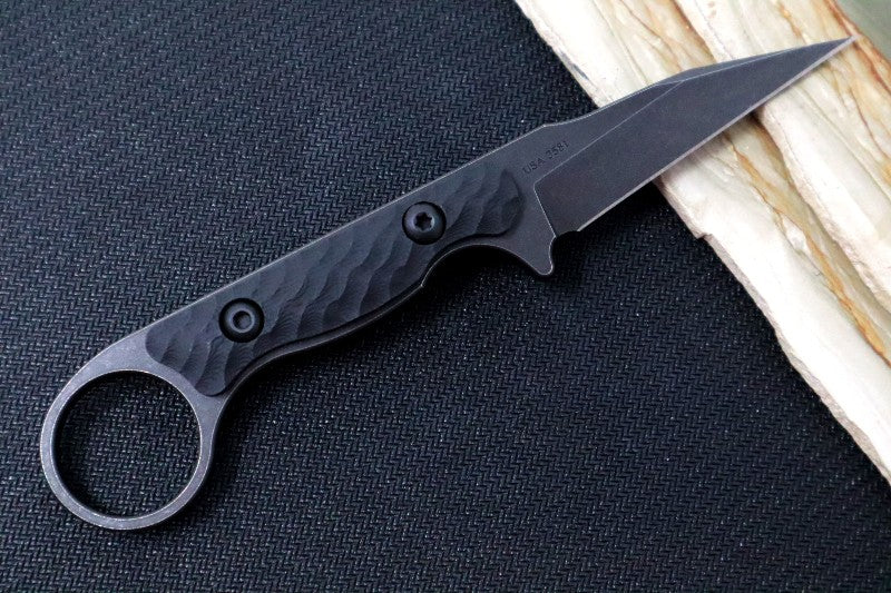 Shank Knife With Wharncliffe Blade in Nitro-V steel & Carbon Coating | Black Handle | Norhwest Knives 
