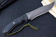 Tops Longhorn Bowie Black River Wash - 1095 Steel / Black Linen Micarta Handle / Black Ballistic Nylon Sheath LONGB-BRW - Northwest Knives