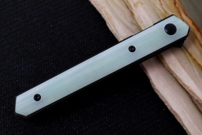 Boker Plus Kwaiken Air Mini Flipper - Jade Natural G-10 Handle Inlays / Black Blade / VG-10 Steel 01BO331