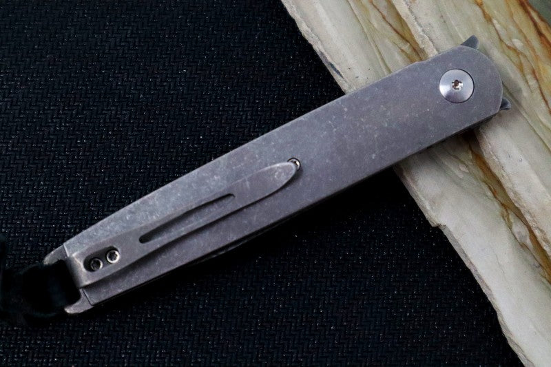 Boker Plus LRF Front Flipper - Titanium Handle Scales / 110 Layer Stainless Damascus 01BO174DAM