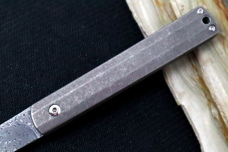 Boker Plus Wasabi Front Flipper Slipjoint - Titanium Handle Scales / 110 Layer Stainless Damascus 01BO634DAM