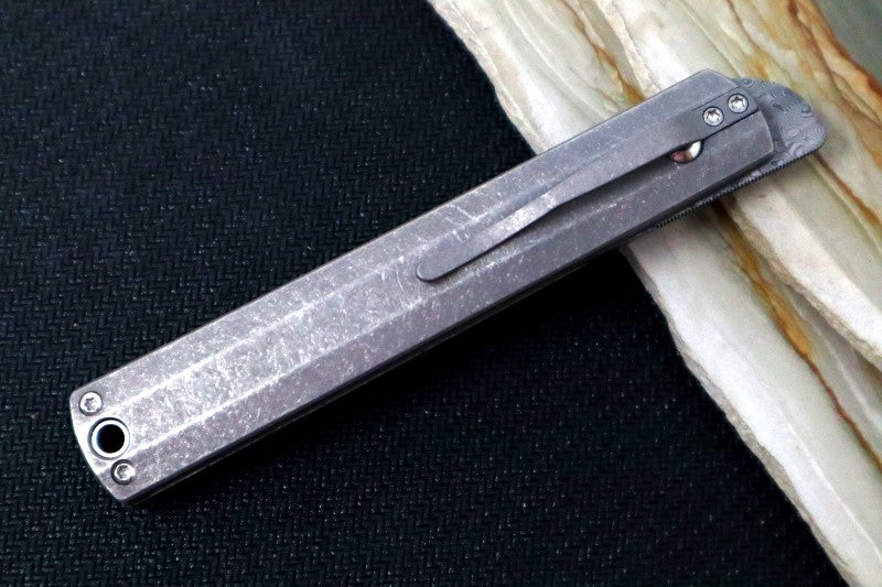 Boker Plus Kansei Matsuno Wasabi Slipjoint Folding Knife 2.88 Damascus  Blade, Stonewashed Titanium Handles - KnifeCenter - 01BO634DAM