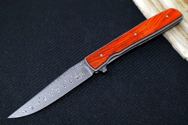 Boker Plus Urban Trapper Flipper - Drop Point Blade / 110 Layer Damascus Steel / Cocobolo Wood Handle 01BO176DAM - Northwest Knives
