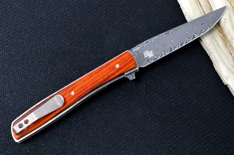 Boker Plus Urban Trapper Flipper - Drop Point Blade / 110 Layer Damascus Steel / Cocobolo Wood Handle 01BO176DAM - Northwest Knives