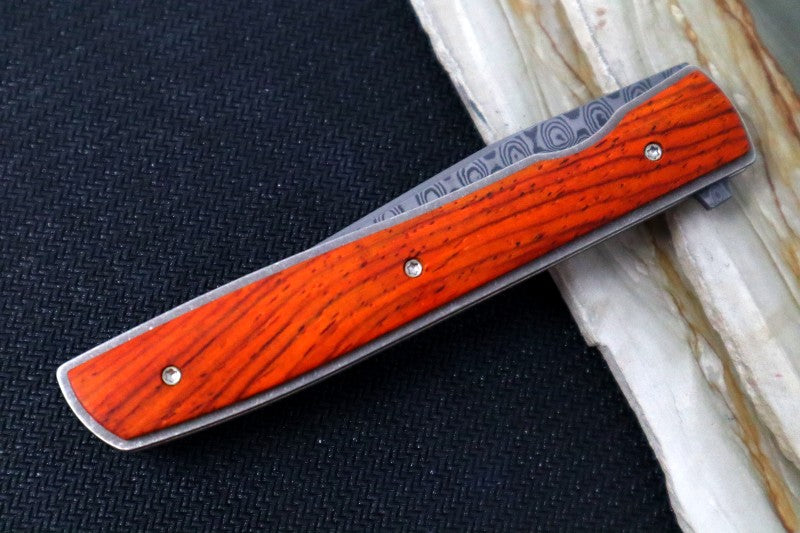 Boker Plus Urban Trapper Flipper - Drop Point Blade / 110 Layer Damascus Steel / Cocobolo Wood Handle 01BO176DAM - Northwest Knives
