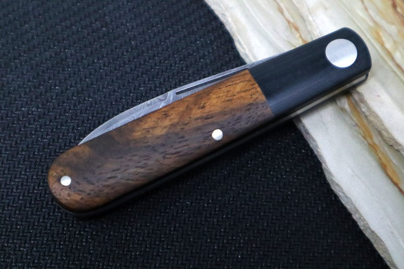 Boker Barlow Prime Tirpitz-Damascus - Micarta & Walnut Wood Handle / 200 Layered Damascus 117942DAM