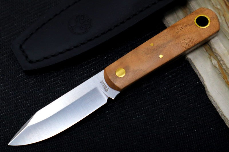 Boker Barlow Fixed Blade - Walnut Wood Handle / ABE-L Steel / Satin Drop Point Blade 120506
