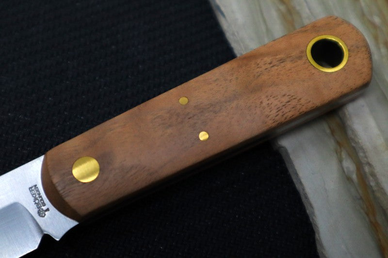 Boker Barlow Fixed Blade - Walnut Wood Handle / ABE-L Steel / Satin Drop Point Blade 120506 - Northwest Knives