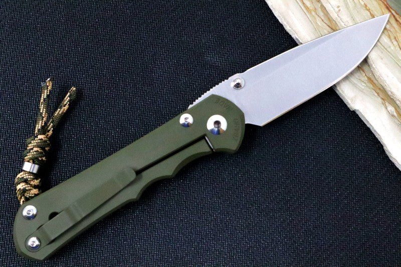 Chris Reeve Knives Large Inkosi NWK Exclusive - Drop Point Blade / CPM-S45VN / OD Green Cerakote Handle / Camo Lanyard with Bead LIN-1136