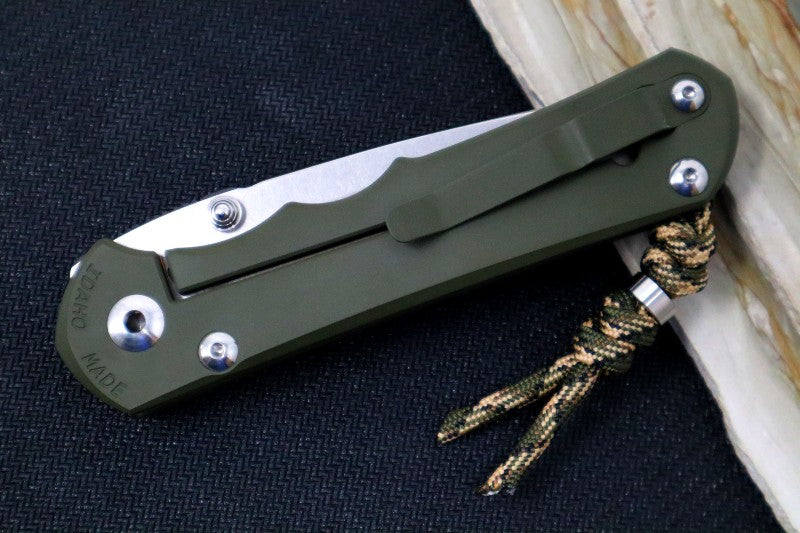 Chris Reeve Knives Large Inkosi NWK Exclusive - Drop Point Blade / CPM-S45VN / OD Green Cerakote Handle / Camo Lanyard with Bead LIN-1136 - Northwest Knives