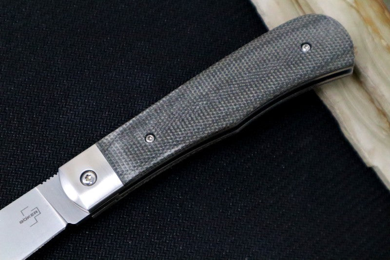 Boker Plus Bonfire - Drop Point Blade / D2 Steel / Green Canvas Micarta Handle 01BO182