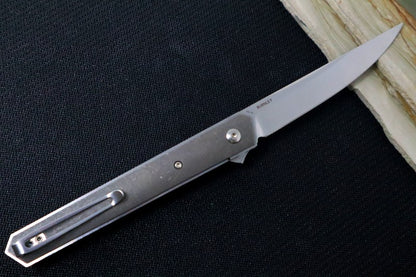 Boker Plus Kwaiken Air Flipper - Silver Titanium Handle / Satin Blade / VG-10 Steel 01BO169