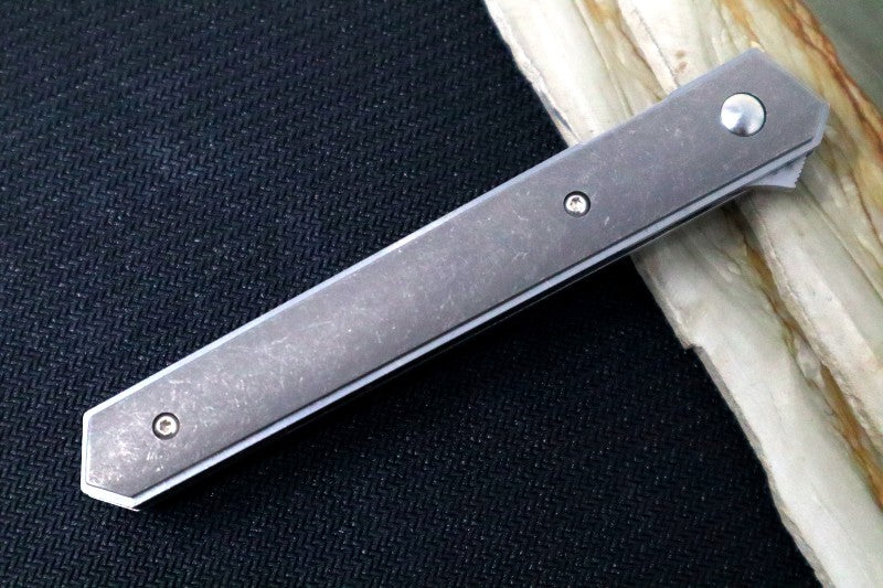 Boker Plus Kwaiken Air Flipper - Silver Titanium Handle / Satin Blade / VG-10 Steel 01BO169