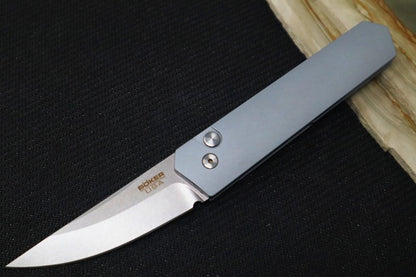 Boker Burnley Kwaiken Automatic Knife With Silver Anodized Aluminum Handle Scales | Northwest Knives