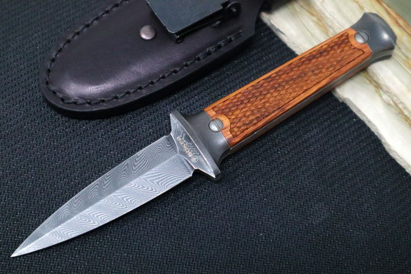 Boker P08-Damascus - Rosewood Wood Handle / Chad Nichols Boomerang Damascus Damascus 121515DAM