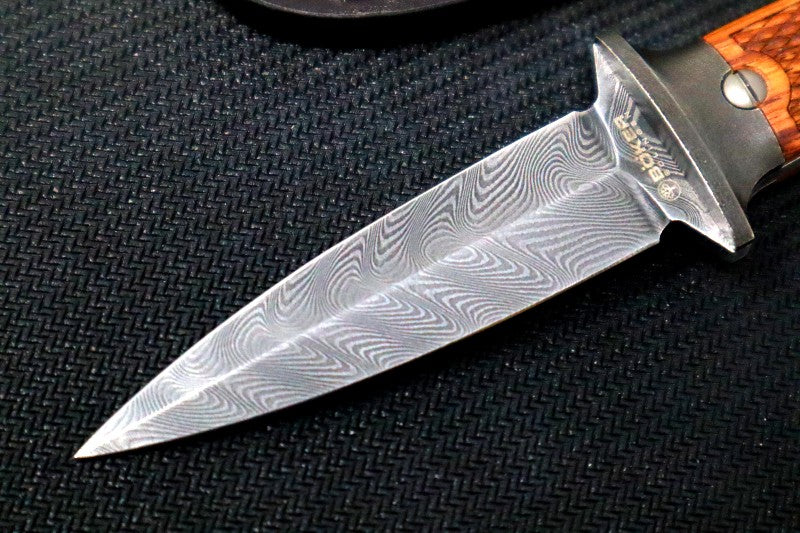 Boker P08-Damascus - Rosewood Wood Handle / Chad Nichols Boomerang Damascus Damascus 121515DAM