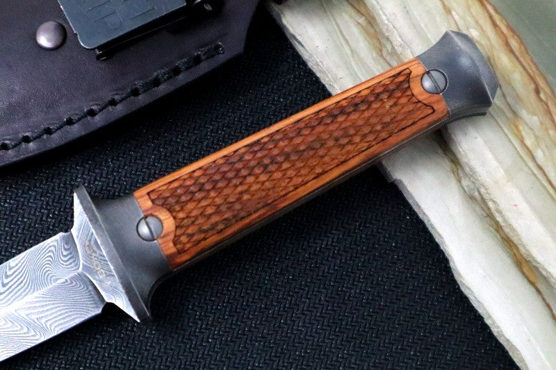 Boker P08-Damascus - Rosewood Wood Handle / Chad Nichols Boomerang Damascus Damascus 121515DAM