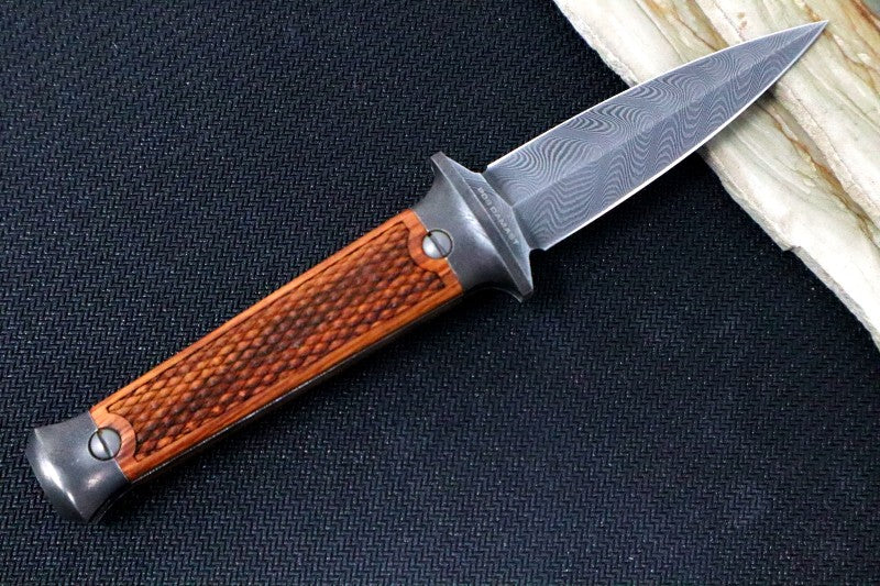 Boker P08-Damascus - Rosewood Wood Handle / Chad Nichols Boomerang Damascus Damascus 121515DAM