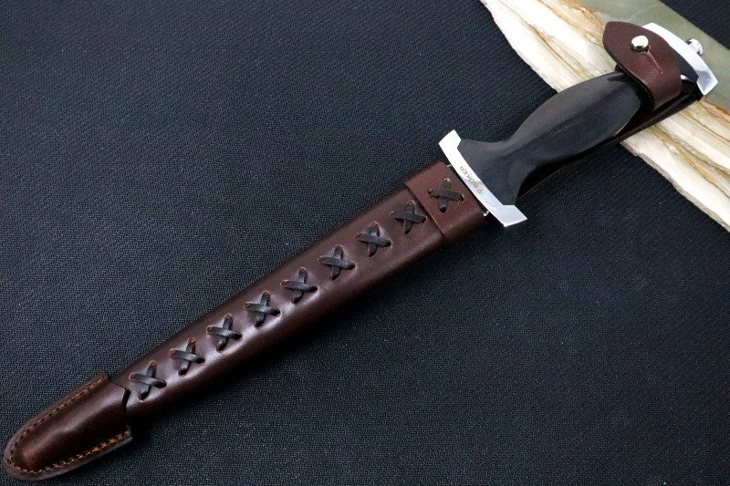 Boker Swiss Dagger With Black Wood Handle & Leather Sheath | Northwest Knives