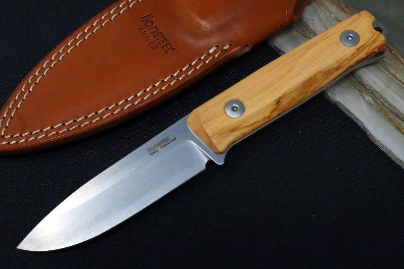 Lionsteel B40 Fixed Blade - Olive Wood Handle / Sleipner steel B40UL - Northwest Knives