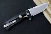 Lionsteel SR-22 Black Aluminum Integral Flipper - Satin Blade - SR22A-BS - Northwest Knives