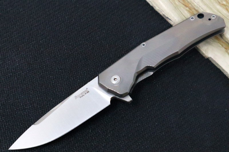 Lionsteel TRE Three Rapid Exchange Titanium Flipper - Silver Titanium Handle / M390 Steel TRE-BL