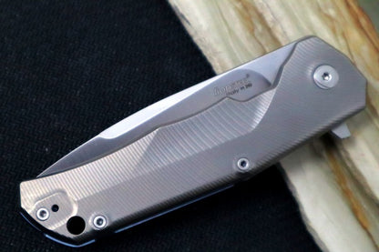 Lionsteel TRE Three Rapid Exchange Titanium Flipper - Silver Titanium Handle / M390 Steel TRE-BL