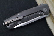 Lionsteel Myto Flipper - Satin Drop Point Blade / M390 Steel / Black Carbon Fiber & Titanium Handle MT01CF - Northwest Knives