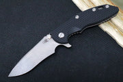 Rick Hinderer Knives XM-18 - Tri Way Pivot- 3.5" Recurve Blade / Working Finish / Black G-10 Handle - Northwest Knives